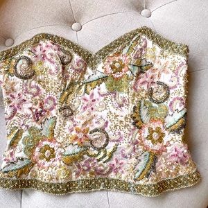 Vintage black tie Oleg Cassini top